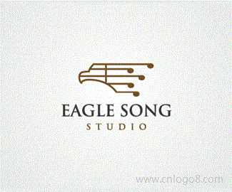 鹰歌工作室logo标志设计