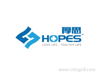 中文：厚思；英文：Hopeslogo设计