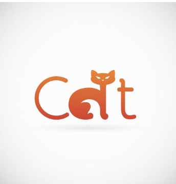 cat、猫、动物设计标志