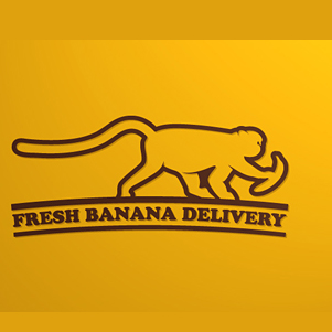 猴子logo设计  香蕉