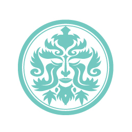 人脸logo设计  传统花纹 蓝色