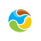 圆形logo设计  水滴 能量  黄蓝绿棕