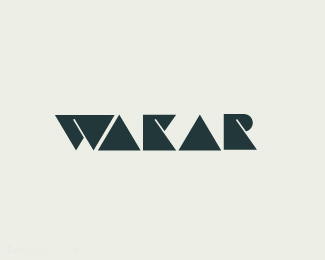 几何体字体标志设计WAKAR