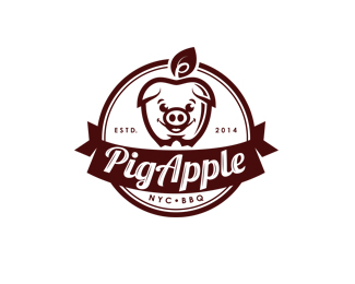 烧烤公司PigApple标志设计欣赏