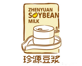 珍源豆奶logo标志