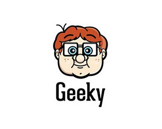 卡通头像Geeky标志