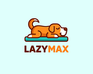 一只黄色的狗狗在睡觉logo设计