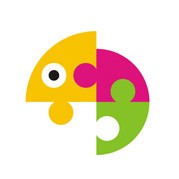 变色龙logo设计  彩色 拼图