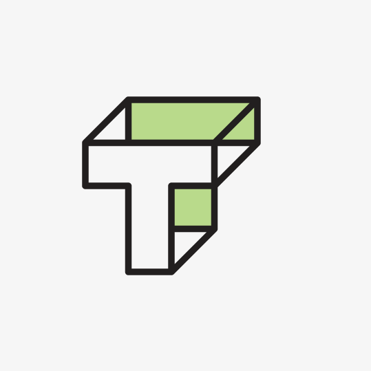 T字母logo设计  立体空间感