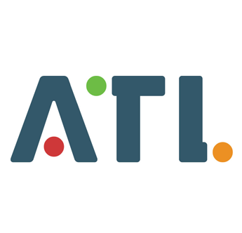 ATL字母logo设计  卡通  色彩  童趣