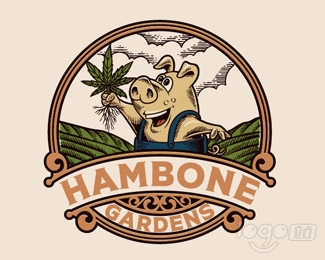 Hambone Gardens可爱猪logo设计欣赏