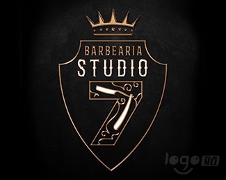 Studio 7 Barbearia理发店logo设计欣赏