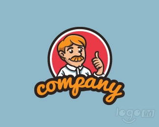 Man With Mustache Mascot小胡子logo设计欣赏