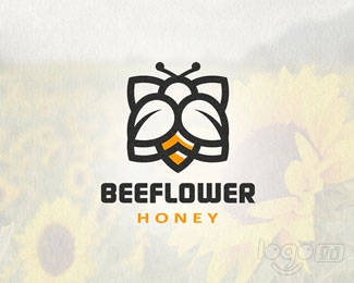 Bee On Flower 蜂花蜜logo设计欣赏
