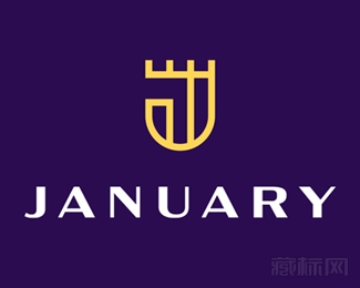January盾牌logo设计欣赏