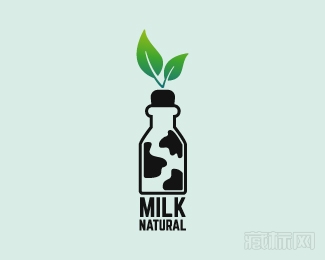 Milk Natural天然牛奶logo设计欣赏