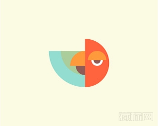 Flat Parrot扁平化鹦鹉logo设计欣赏