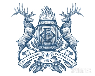Old Elk Distillery老麋鹿酒厂logo设计欣赏