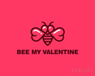 Bee my valentine蜜蜂情人logo设计欣赏
