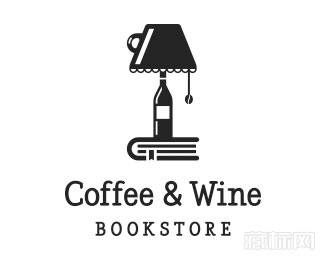 Coffe and Wine Bookstore咖啡和红酒书店logo设计欣赏