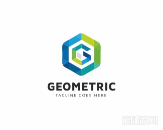 Geometric六边形字母g标志设计欣赏