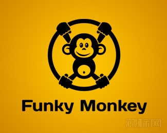 Funky Monkey时髦猴子logo设计欣赏
