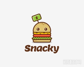 Snacky汉堡logo设计欣赏