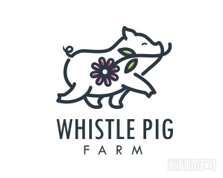 Whistle Pig Farm口哨养猪logo设计欣赏