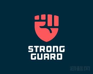 STRONG GUARD拳头与盾牌logo设计欣赏