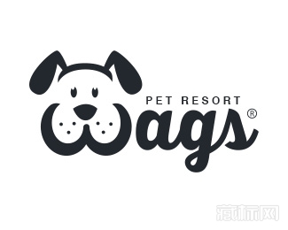 Wags Pet Resort宠物度假村logo设计欣赏