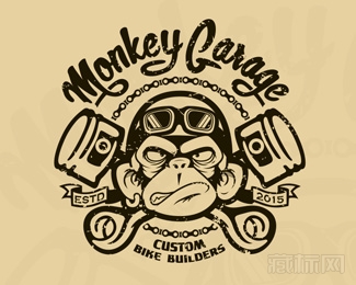 Monkey Garage猴子车库logo设计欣赏