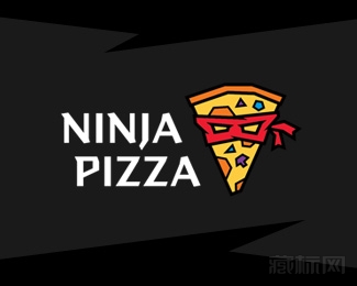 Ninja Pizza披萨logo设计欣赏