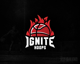 Ignite Hoops点燃篮球logo设计欣赏