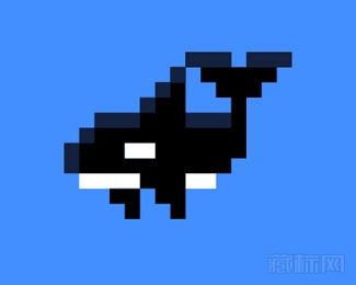 Pixel Orca像素鲨鱼logo设计欣赏