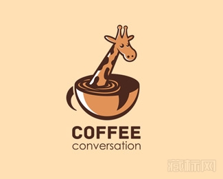 coffee conversation长颈鹿logo设计欣赏