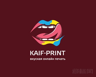 Kaif-Print嘴巴舌头与高跟鞋logo设计欣赏