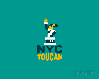 NYC Toucan鹦鹉巨嘴鸟logo设计欣赏