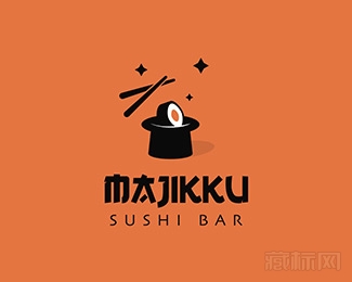 Majikku Sushi Bar寿司logo设计欣赏