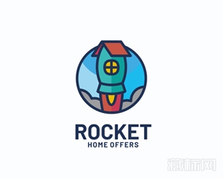 Rocket Home Offers火箭房子logo设计欣赏