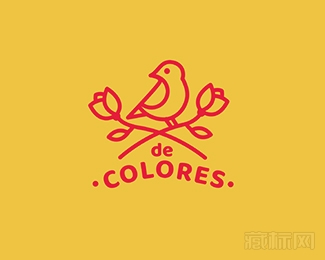 De Colores鸟与玫瑰logo设计欣赏