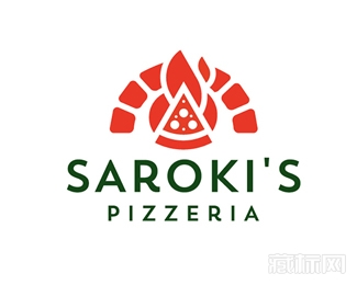 Saroki's Pizzeria披萨logo设计欣赏