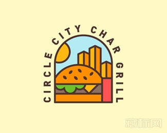 Circle City Char Grill城市烧烤logo设计欣赏
