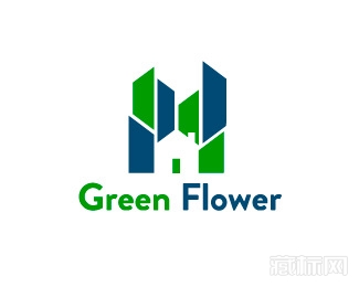 Green Flower绿色的花logo设计欣赏