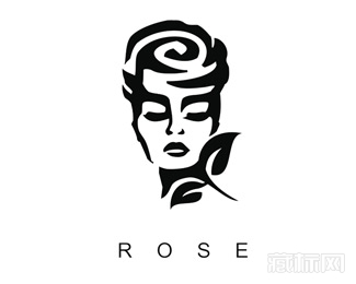 Rose玫瑰花与女人logo设计欣赏