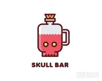 Skull Bar头盖骨酒吧logo设计欣赏