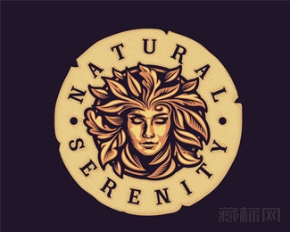 Natural Serenity复古女人logo设计欣赏