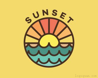 SUNSET日落标志