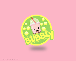 Bubbly奶茶店logo