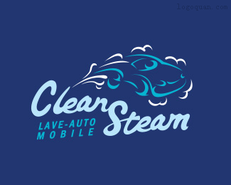 蒸汽洗车店logo