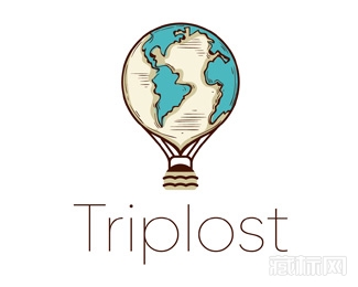 Triplost地球仪热气球logo设计欣赏